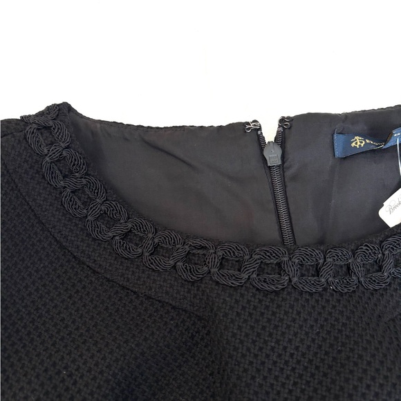 NWT- Brooks Brothers Black Textured Midi Dress - Picture 8 of 11
